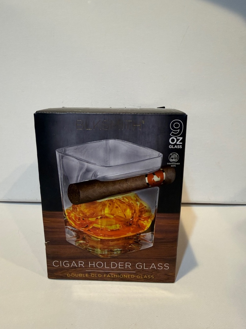 Blksmith Cigar Holder Glass - Double Old Fashioned Glass 9 oz.